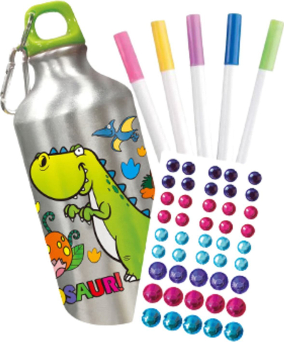 Set kreativ për shishe uji Creative, pikturim me dinosaurus, ngjitëse diamanti 5D, shumëngjyrësh
