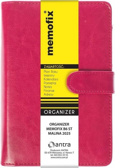 Agjendë Antrax Organizer Memofix B6 ST, format B6, ngjyrë raspberry