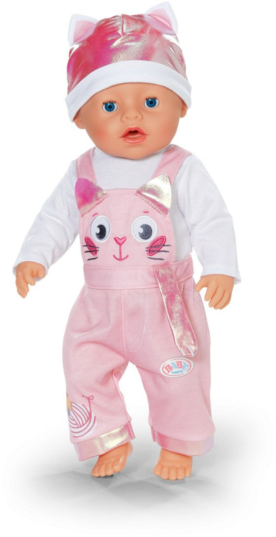 Облека за кукли Baby Born Onesie со капа, за кукли 43cm, комплет, многуобоена