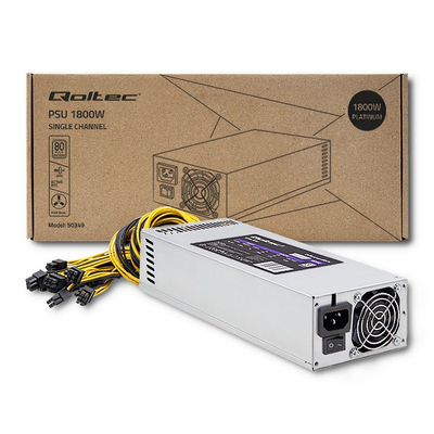Furnizues energjie Qoltec Gaming Miner PCI-E 50349, 1800W, 80 PLUS Platinum, i zi