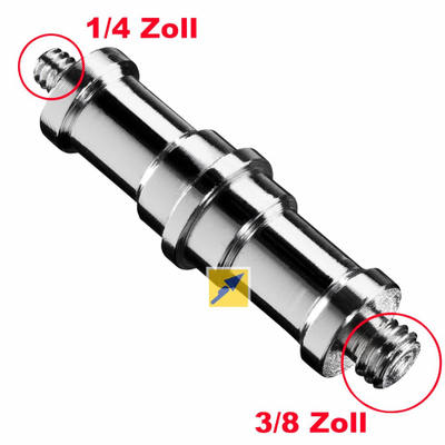 Adaptues spigot Walimex 3/8\" në 1/4\", metal, ngjyrë argjendi