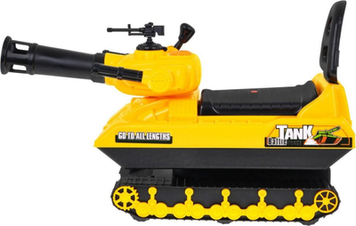 Играчка за јавање Tank ZDN.YD2002, со скриено нокширче, со синџирни тркала, жолта и црна