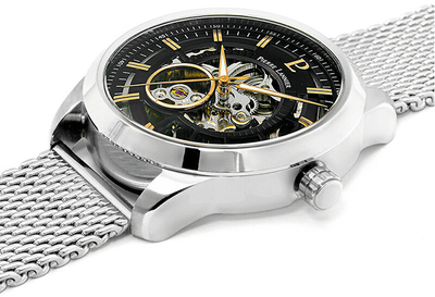 Orë dore për meshkuj Pierre Lannier Automatic 329F131, e argjendtë