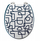 Kapak WC Douceur d'intérieur LABYRINTHE, MDF, 37.5 x 46 cm, blu me të bardhë
