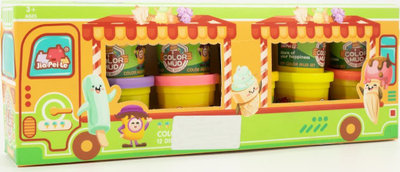 Set plasteline Toys4All Color Mud, 12 gota, shumëngjyrëshe