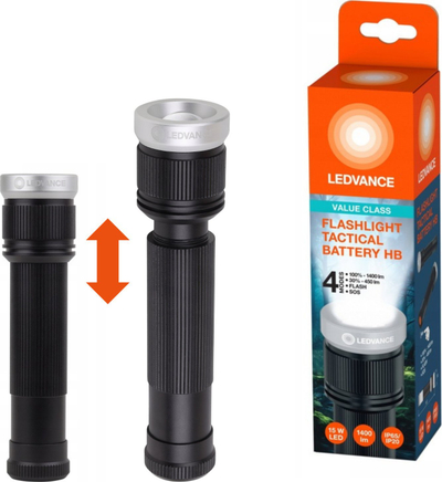 Dritë dore Ledvance Tactical IP65, LED dritë e ftohtë, e zezë