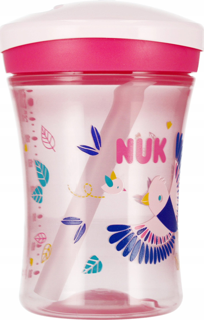 Gotë për kalamaj NUK Action Cup Chameleon, 230ml, 12m, rozë