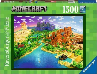 Puzzle Ravensburger Minecraft 17189, 1500 copa, për të rritur, shumëngjyrësh