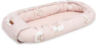 Kokon për bebe Sensillo Muslin Bear and Rabbit, 80x45cm, pambuk, rozë