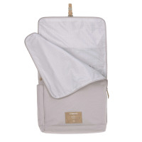 Çantë shpine për pelena LÄSSIG Rolltop Diaper Backpack, hapje roll top, ndarje të shumta, gri