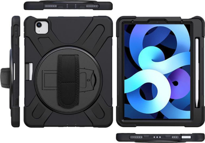 Mbulesë tableti eStuff Defender Case, për iPad Air 10.9" 2020 2022, me mbrojtës ekrani, e zezë
