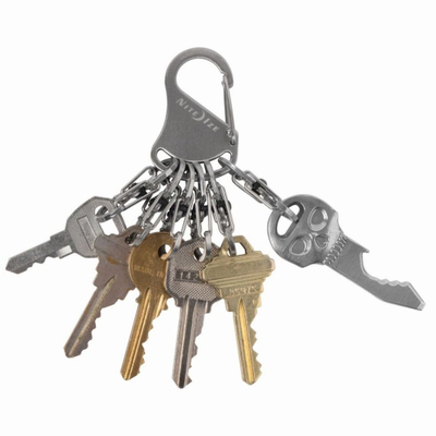 Varëse çelësash Nite Ize KeyRack Locker KLK-11-R3, 6 karabina MicroLock, çelik inox, ngjyrë argjendi