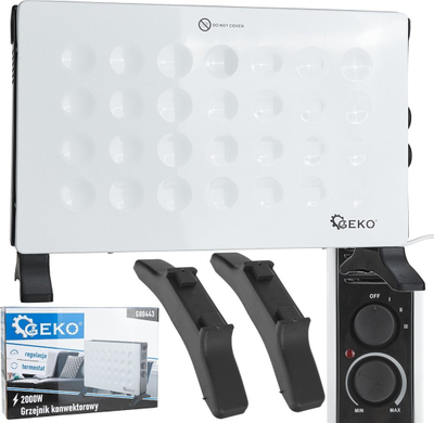 Ngrohës konvektorik GEKO G80443, 2000W, termostat i rregullueshëm, i bardhë