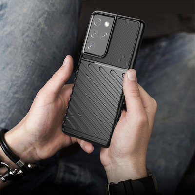 Mbrojtëse telefoni Hurtel Thunder Case për Samsung Galaxy S22 Ultra, TPU e butë, që s’e ha kollaj goditja, blu