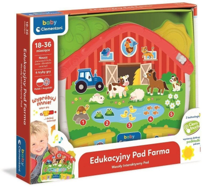 Lodër edukative Clementoni Baby Farm Pad New 50386, interaktive, me shumë ngjyra