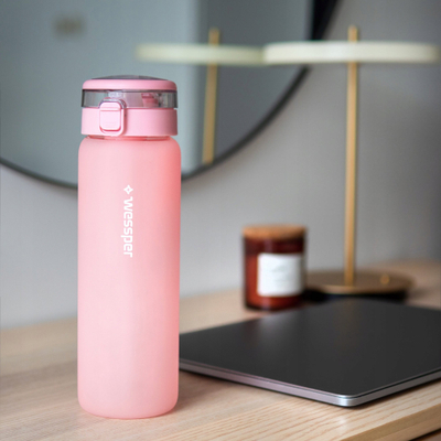 Shishe qelqi Wessper ActiveMax, 680ml, me filtër uji, rozë