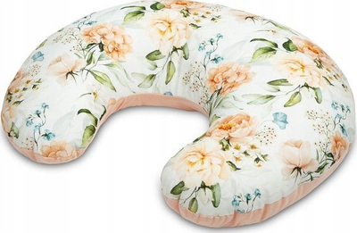 Jastëk për ushqy me gji Sensillo Velvet Emerald Peony, ergonomik, material velvet, shumëngjyrësh