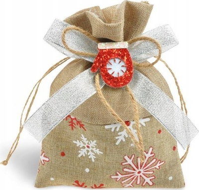 Qese dhuratash BN Fabric Bag, tekstil dekorativ, 13x18cm, ngjyrë natyrale