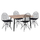 Set Tavolinë + 4 karrige me jastëk HM11026.02, zezë