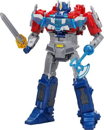 Lodër figurë Transformers One Power Flip Optimus Prime, interaktive, me dritë edhe zë, kuqe blu gri