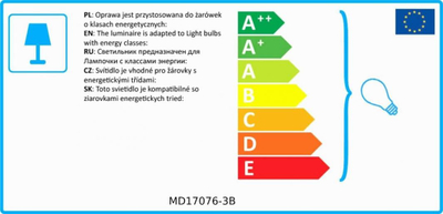 Llambadar varëse Netlighting MD17076-3B, 3xE27, xham, bronzi antik
