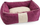 Shtrat për qen Diversa Petti 4, 70x60x18 cm, mikrofibër, burgundy edhe bezhë