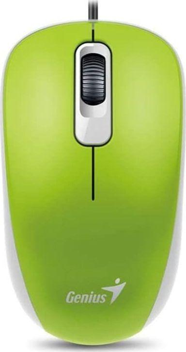 Maus Genius DX-110, me kabllo, USB, i zi dhe i gjelbërt