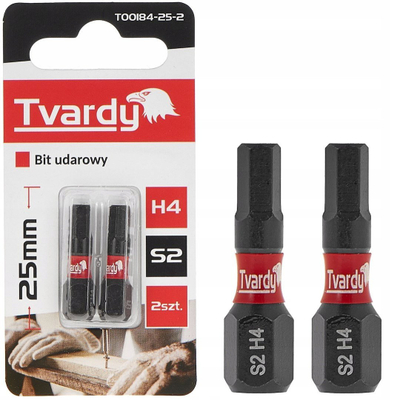 Bit goditës Tvardy Impact H5, 25mm, S2, set 2 copë