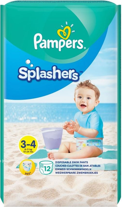Пелена за пливање Pampers Splashers, бр. 3-4, 6-11 kg, 12 парчиња