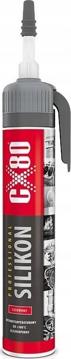 Силиконско лепило CX80 Премиум Црвен, отпорно на висока температура, 210g, црвен