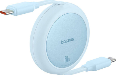 Kabllo karikues me spirale Baseus Free2Draw Mini, Type C në Type C, 60W, 1m, e kaltër