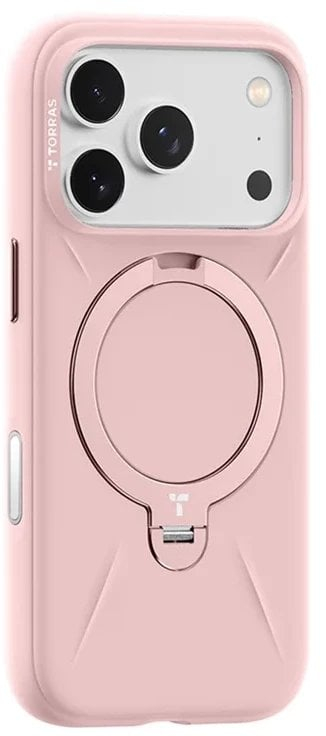 Mbulesë telefoni TORRAS Ostand Spin Softune, për iPhone 17 Pro Max, me MagSafe, rozë