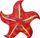 Lodër pelushi Mascot Starfish, jastik 20 cm, e kuqe