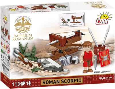 Set ndërtimi COBI Roman Imperium Collection Roman Scorpio, model artilerie romake, tulla për koleksion, shumëngjyrësh
