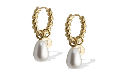 Vathë për femra Liu Jo Round Gold-Plated Earrings with Pearls LJ2850, të artë