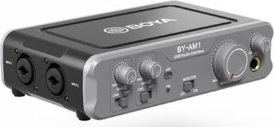 Interfejs audio USB BOYA BY-AM1, 2 kanale, 24-bit 192 kHz, gri