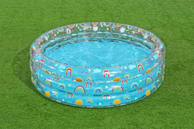Pishinë me frymë për kalamaj Bestway Rainbow Splash, 170 x 53 cm, me motiv ylberi, blu