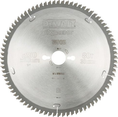 Teh sharrë DeWalt DT4287-QZ, 250mm, 80 dhëmbë, i argjendtë