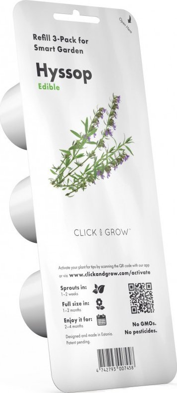 Mbushje kopshti inteligjent Click and Grow Hyssop, 3 pods, për Smart Garden, e bardhë