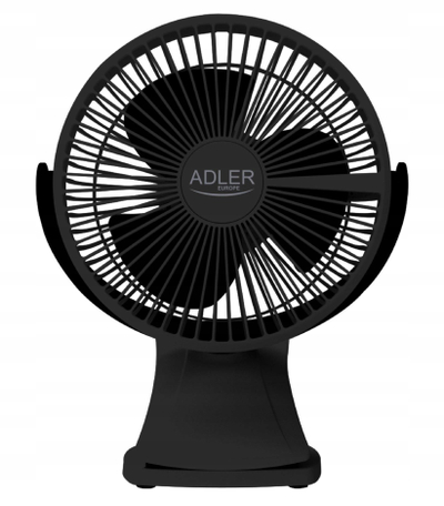 Ventilator tavoline Adler AD 7342, 15.5 cm, i rikarikueshëm USB C, i zi