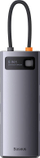 HUB USB C Baseus 8 në 1, HDMI 4K 60Hz, PD 100W, gri metalik
