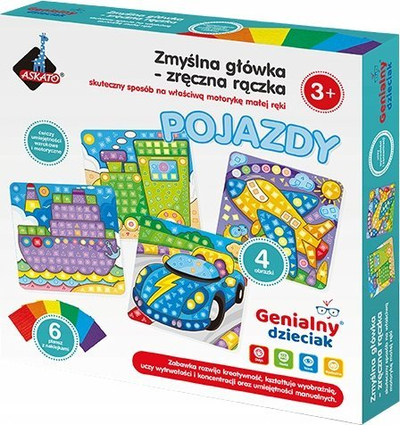 Lojë edukative Askato Vehicles Clever Head, 4 figura, për fëmijë 3+