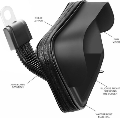 Mbajtës telefoni për motor dhe skuter, 6.4" 8", i zi