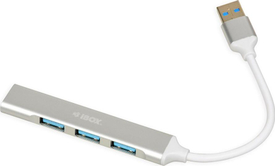 USB-разгранувач iBOX IUH3FAS, 4 порти, USB 3.0, сребрен