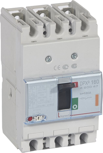Ndërprerës magnetotermik Legrand DPX³ 160 3P, 160A, 25kA, gri