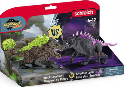 Set figura Schleich Eldrador Creatures Shadow Lynx vs Rockbreaker, 31 x 16 x 18 cm, për kalamaj nga 7 vjeç