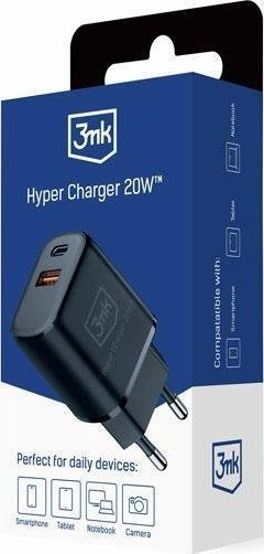Karikues muri 3MK Hyper Charger 20W, 2 porta USB e USB-C, i zi