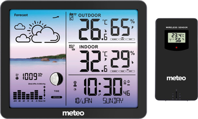Stacion moti METEO SP107, matje pa tela, ekran dixhital, i zi