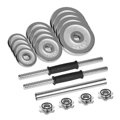 Set hantela Rebel Active Cast Iron, 20kg, i rregullueshëm, krom