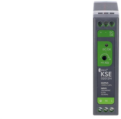 Furnizues energjie KSE 02012N, 230V në 12V DC, 1.67A, për shinë